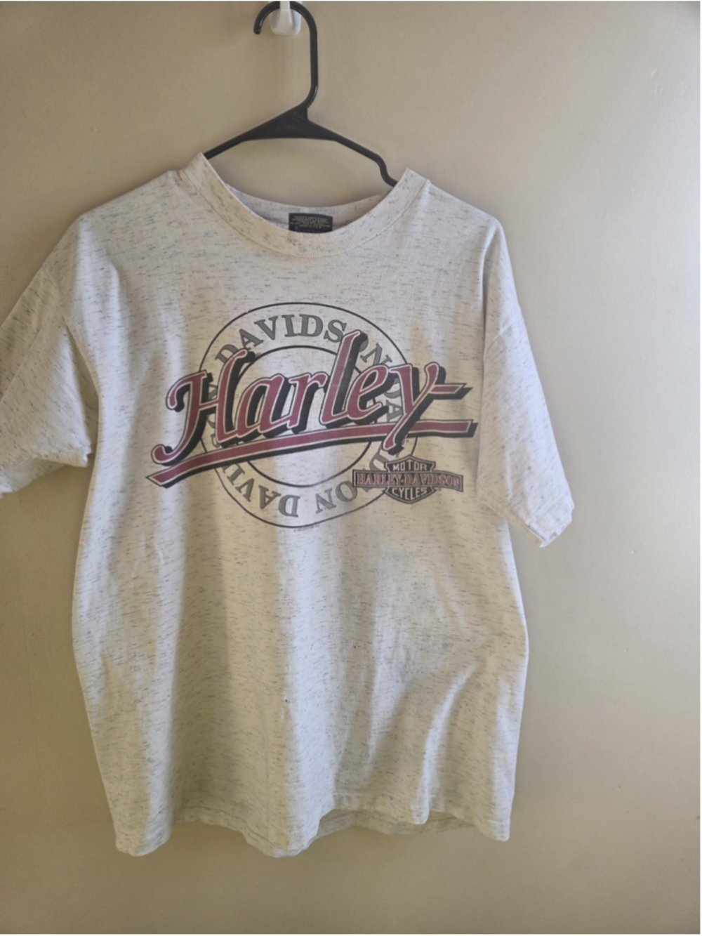 Vtg 1992 Harley Davidson T Shirt White Holoubek USA  90s Size L B79